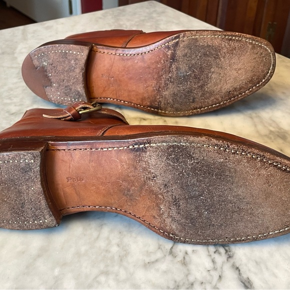 Handmade Crockett&Jones x Polo Ralph Lauren Brown Leather Desert Boots Mens 12D - Picture 4 of 15